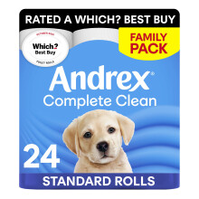 Andrex Complete Clean Toilet Roll - 24 Toilet Rolls, Bulk Buy, Now Even Softer, FSC Certified, endorsed as a Which? Best Buy