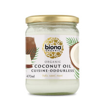 Biona Organic Coconut Oil 470ml - Cuisine Mild & Odourless - Dairy Free, Naturally Vegan - Ketogenic and 100% Natural - For Cooking, Roasting and Bak
