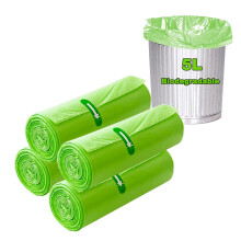 Biodegradable Bin Liners 80 PCS, 5L/1.2 Gallon Food Waste Bags Small Caddy Liners