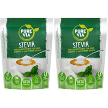 Pure Via Stevia Sugar Alternative 1kg - Gluten Free, Vegetarian and Vegan Friendly Natural Sweetener - 2 Pack