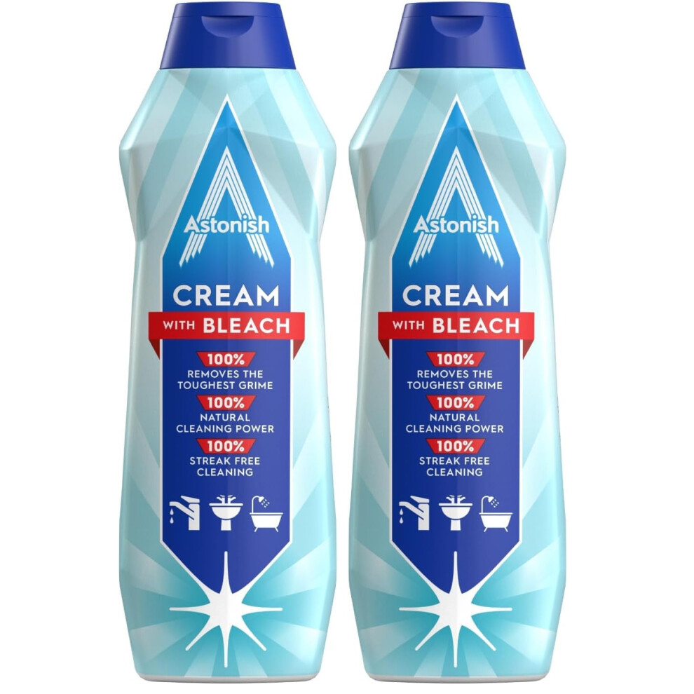 Astonish Multi-Purpose Deep Cleaning Cleaner With Bleach, 500Ml (Pack Of 2) Cream