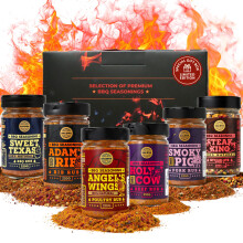 Meat Lovers BBQ Rub Gift Set - Holy Cow, Angel’s Wings, Smoky Pig, Sweet Texas,