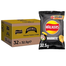 Walkers Marmite Crisps Box, 32.5 g (Case of 32)