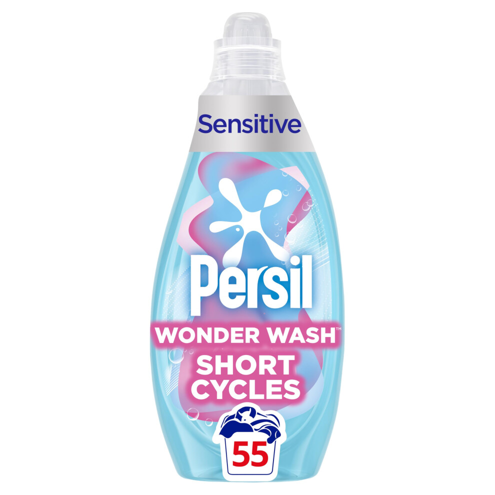 Persil Wonder Wash Sensitive* Non Bio Liquid Detergent Laundry Detergent Featuring A Hypoallergenic Fragrance Fast-Acting Formulation With A Pure Hea