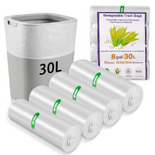 80 x 30 Liter Bin Bags, 23.6 * 25.6 in/8Gallon Food Waste Bags 4 Roll