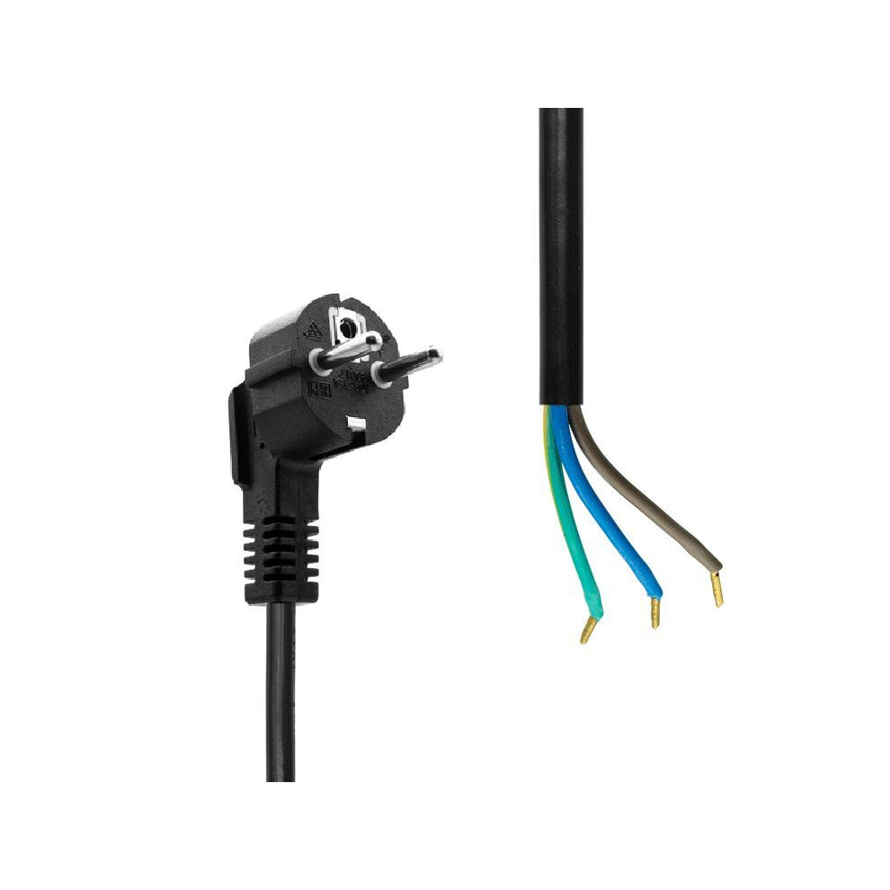 Microconnect Schuko Open End Power Cord 5M Black 5715063810460