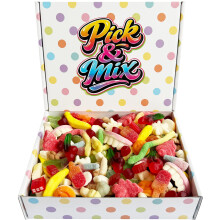 Pick & Mix Sweets Gift Box 800g – Retro & Modern Mixed Gummy and Fizzy Sweet Selection in a Present Box – Birthday Present for Men Women Kids, Swe