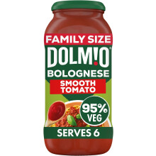 Dolmio Bolognese Smooth Tomato Pasta Sauce Jar Family Size 675g (Pack of 6)