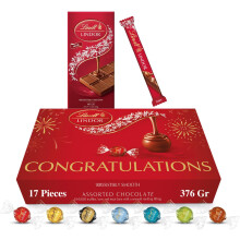 Lindt Lindor Congratulations Letterbox - 376g (17-Piece Set)