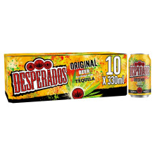 Desperados Tequila Beer Cans 10 x 330 ml, 5.9% ABV Multipack, Lager Beer with a