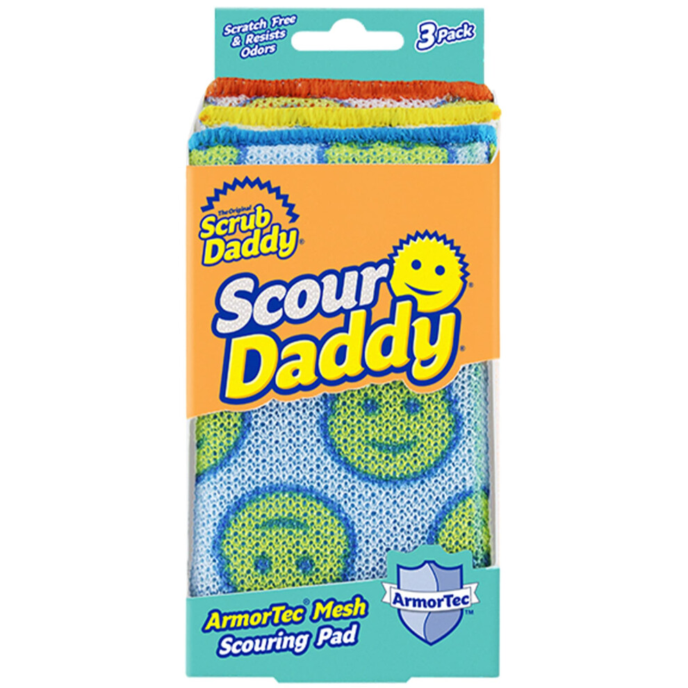 Scrub Daddy Scour Daddy, Scourers Sponge, Non Scratch Scouring Pads, Heavy Duty Scourer Pad For Cleaning Dishes, Alternative To Metal Kitchen Scourer