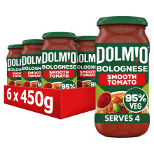Dolmio Bolognese Smooth Tomato Pasta Sauce Jar, Bulk Multipack 6 x 450g