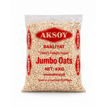 Aksoy Jumbo Oats 4KG – 100% Wholegrain Rolled Oats, Premium Quality, Natural Flavour, High Fibre, Vegan Friendly, Ideal for Breakfast