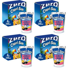 Capri-Sun Zero Jungle Kids' Juice Drink (4 x 200ml), No Added Sugar - Made with Real Fruit Juice - No Preservatives, Artificial Colours, or Flavours