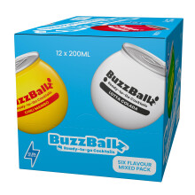 BuzzBallz Cocktails – Mixed Case (13.5% ABV) | Pre-Mixed Cocktails (12 x 200ml) | Ready To Drink – 2 each of Tequila ‘Rita, Strawberry ‘Rita,