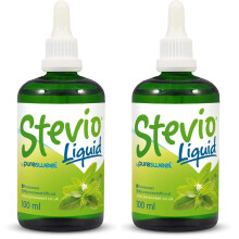 Stevio Stevia Liquid Drops 100ml, Pure Stevia, 100% Natural, Zero Calorie Sweetener, Diabetic and Keto Friendly, Glass Bottle. (Pack of 2)