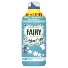 Fairy Outdoorable Fabric Softener, Ultra Concentrated Freshness for Sensitive Skin, 86 Washes, 1.204L