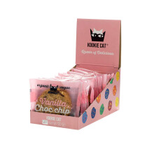 Kookie Cat Vanilla Choc Chip - Individually Wrapped Vegan Cookies, Gluten Free, Soy Free, Bio and Organic, Cashew & Oat - 12 x 50g