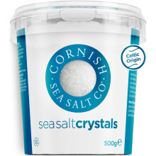 Cornish Sea Salt Celtic Sea Salt Original Crystals 500G - 100% Natural Unrefined Mineral Rich, Coarse, Crunchy Cooking Salt for Seasoning and Baking,