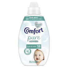 Comfort Pure Ultimate Fresh & Mild Ultra Concentrated Fabric Conditioner Dermatologist-Recommended Gentle Next to Sensitive Skin 58 washes (870 ml)