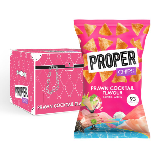 PROPER Prawn Cocktail Lentil Chips, 8 X 85g, Crisps Snacks