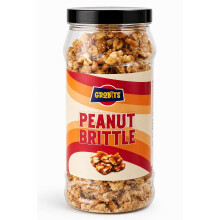 GROBITS - Peanut Brittle 450g Roasted Peanuts in Caramel Retro Sweets Gift Jar – Classic Crunchy British Candy – Traditional Sweet Shop Pick & Mix