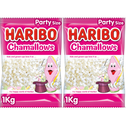 Haribo HARIBO Chamallows Mini Marshmellows, White, 1kg (Pack 2)