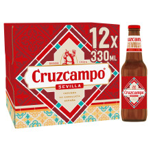 Cruzcampo Spanish Lager, Premium Andalusian Beer, 4.4% ABV, 12 x 330ml, Authenti