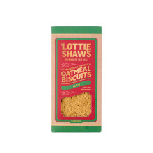 Lottie Shaw's Oatmeal & Raisin Biscuit Box 275g | Great Taste Award Winner | Suitable for Vegans | 2 Packs of 4 | Traditional Yorkshire Heritage Reci