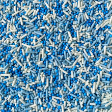 Blue Mixed Sprinkles - 100g of Edible Blue & White Cake Sprinkles Toppers Decora