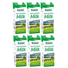 Lakeland Long-life Semi Skimmed UHT Milk, Calcium, High in Protein, 1L (Pack of 6, Total 6000ml)