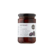 Odysea Big Kalamata Pitted Olives, Glass Jar, 290 g