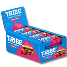 TRIBE 3 Layered Protein Flapjack - Raspberry (12 x 50g) | High Protein Vegan & Gluten Free Snack | Energy Bar | Plant Based Healthy Snack | 7g Protei