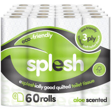 Splesh by Cusheen 3-ply Toilet Roll - Aloe Vera Fragrance (60 Pack) Soft, Quilte