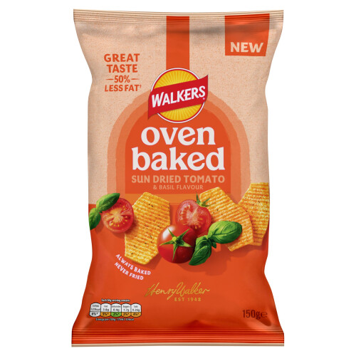 Walkers Walkers Oven Baked Crisps Tomato & Basil Snacks 150g