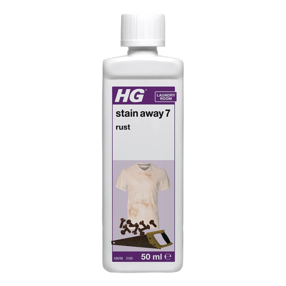 Hg Stain Away 7 Rust, Stain Remover For Stubborn Rusty Marks, Erases Stains From Clothes, Tiles, Flagstone, Concrete & Natural Stone Surfaces, Textil