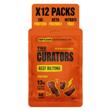 The Curators, Peri Peri Beef Biltong (12 X 25g pack), Nitrate Free, High Protein