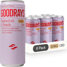 GOODRAYS CBD Drinks, Sparkling Low Calorie Drink, Vegan, Passionfruit