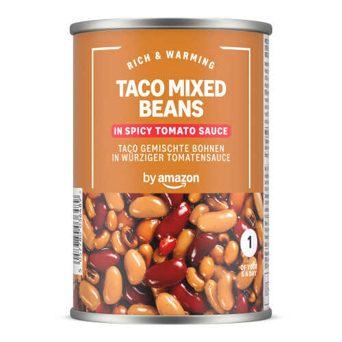 by Amazon Taco Mixed Beans In Spicy Tomato Sauce, 395g
