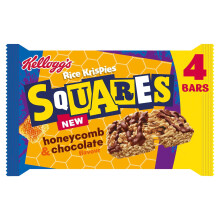 Kellogg’s Rice Krispies Squares Honeycomb & Chocolate flavour Cereal Bars, 4 x 33g