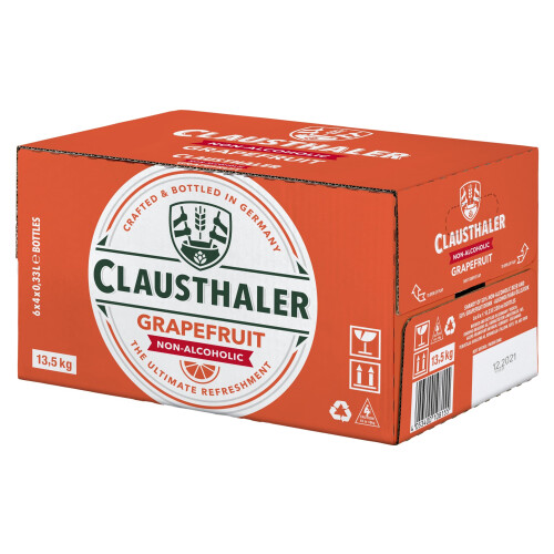 Clausthaler Grapefruit Alcohol Free Beer - Case 24 x 330ml,