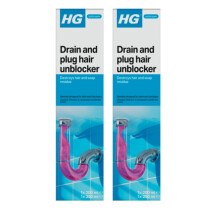 HG 2 X Hair Unblocker 200 ml + 250 ml - First Aid for Blocked Bathroom Drains