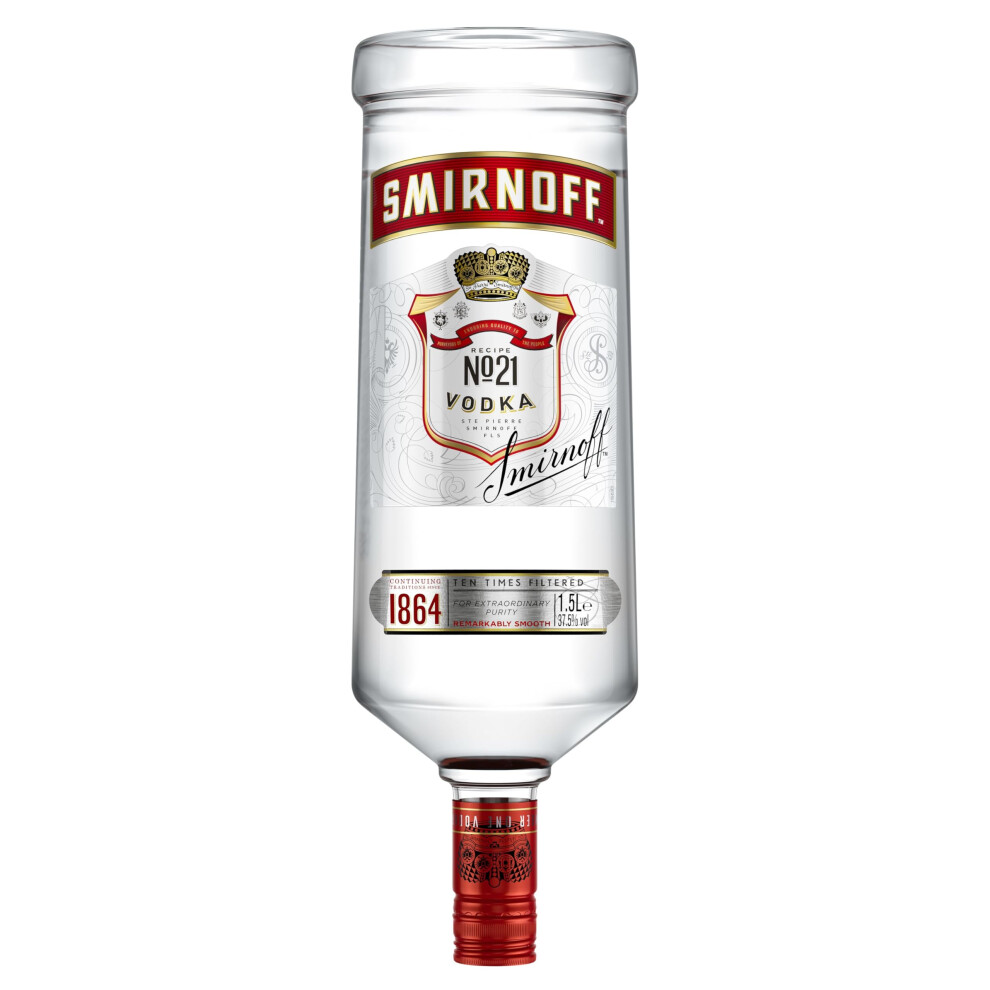 Smirnoff No. 21 Vodka | 37.5% Vol | 1.5L | Triple Distilled & 10 X