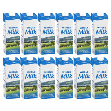 Lakkeland UHT Whole Milk 1 Litre – Pack of 12 | Long-Life Ambient Milk | High Protein, Creamy Flavour | Perfect for Home, Office, Cafés & Travel