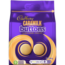 Cadbury Caramilk Buttons, Golden Caramel Chocolate, Sharing Bag, 100g