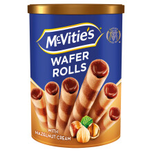 McVitie’s Wafer Rolls with Hazelnut Cream Filling, Chocolate Snack Treats 170 g (Pack of 1)