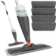 * NEW* SCRATCH ANET-** SUMMER PRICE** Spray Mop Spray Cleaner for Floors with 4 Pads and 600Ml Refillable Bottle Suitable for all Floor-grey