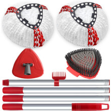 Spin Mop Head Scrubber Handle Base Replacement Set for Vileda Turbo System