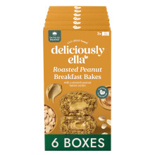 Deliciously Ella - On-the-go Breakfast Bakes (6 x Multipacks), Bars & Baked Oats, Vegan, High in Fibre, Healthy Breakfast (6 Cases (18x50g Bars), Roa