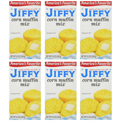 Jiffy Corn Muffin Mix - Make Corn Bread Quick and Easy, 240 g (6-Pack)